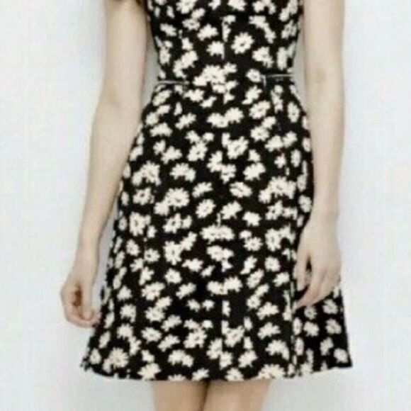 Ann Taylor size 0 black daisy midi dress sleeveless floral - Picture 6 of 9